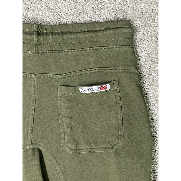 YoungLA Joggers Mens Medium Green Sweatpants Tapered Fit Gym Casual Drawstring - Picture 6 of 9